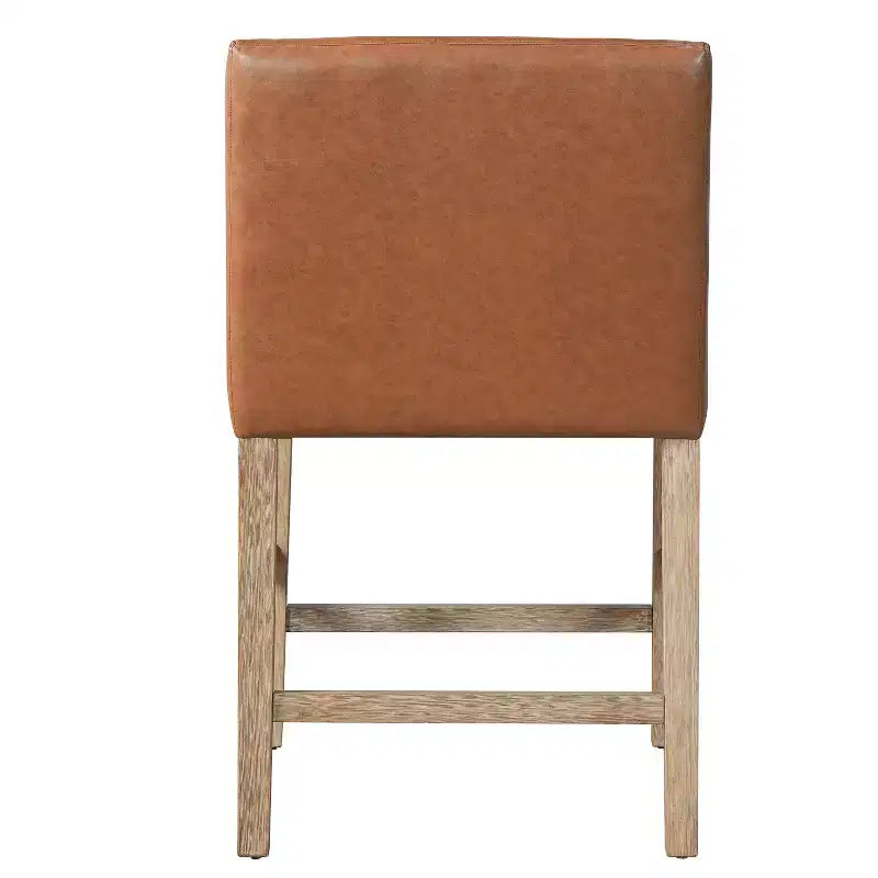 Tabourets de comptoir contemporains en bois rembourré de tissu, 26 pouces (lot de 2)
