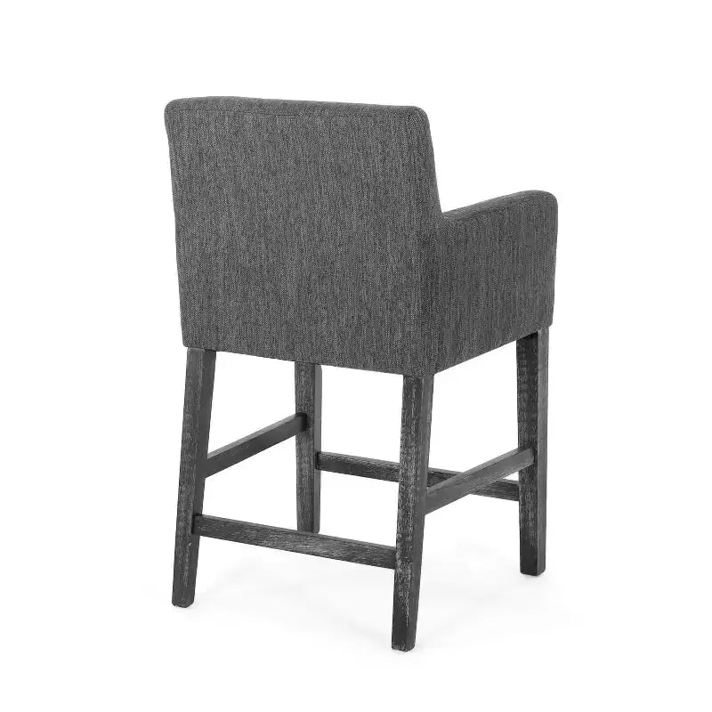 Tabourets de comptoir contemporains en bois rembourré de tissu, 26 pouces (lot de 2)