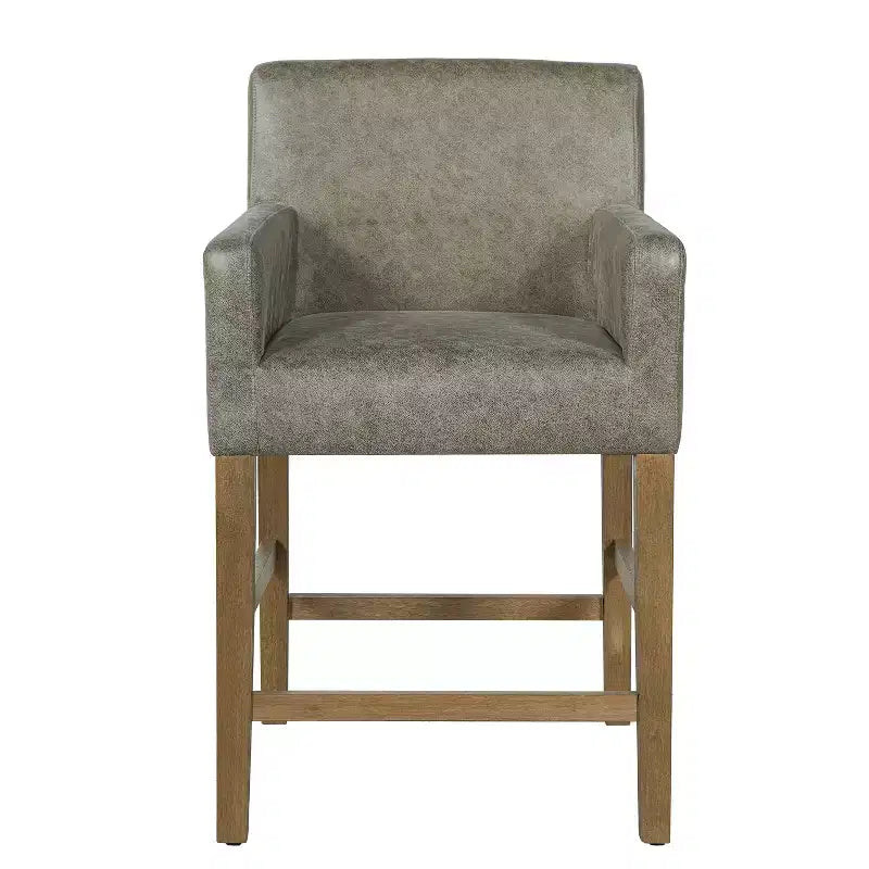Tabourets de comptoir contemporains en bois rembourré de tissu, 26 pouces (lot de 2)