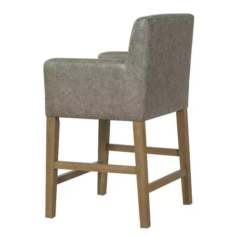 Tabourets de comptoir contemporains en bois rembourré de tissu, 26 pouces (lot de 2)