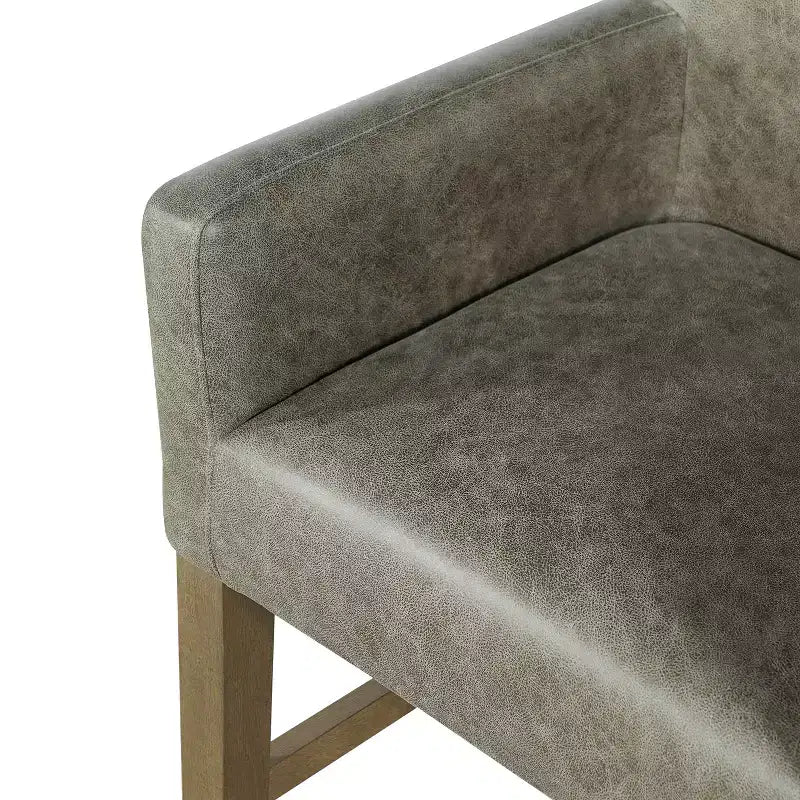 Tabourets de comptoir contemporains en bois rembourré de tissu, 26 pouces (lot de 2)