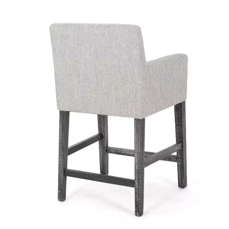 Tabourets de comptoir contemporains en bois rembourré de tissu, 26 pouces (lot de 2)