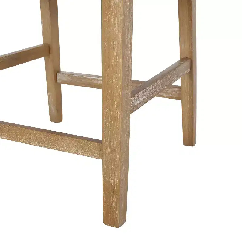 Tabourets de comptoir contemporains en bois rembourré de tissu, 26 pouces (lot de 2)