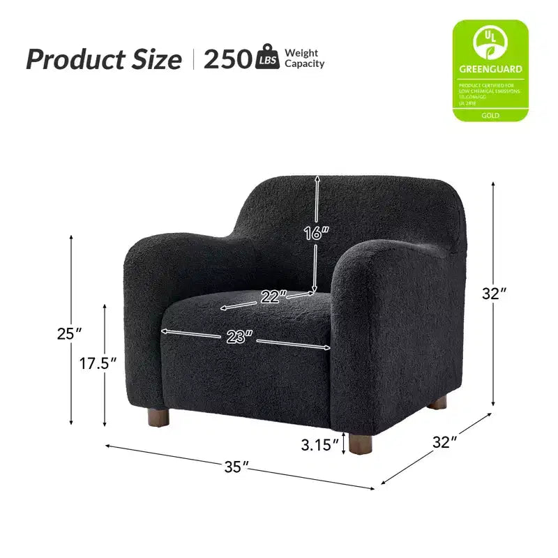 88,9 cm breiter Bouclé-Sessel mit Polsterung