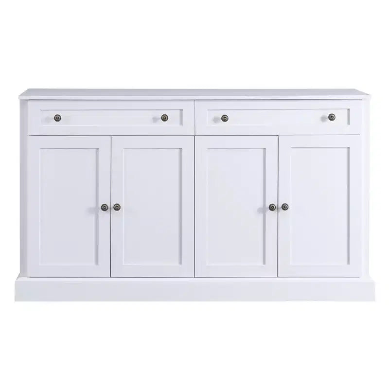 Aparador retro de 4 puertas con 2 cajones y estantes ajustables para comedor y sala de estar