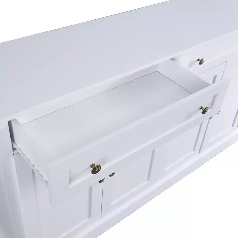 Aparador retro de 4 puertas con 2 cajones y estantes ajustables para comedor y sala de estar