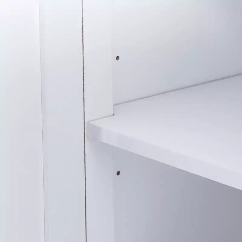 Aparador retro de 4 puertas con 2 cajones y estantes ajustables para comedor y sala de estar