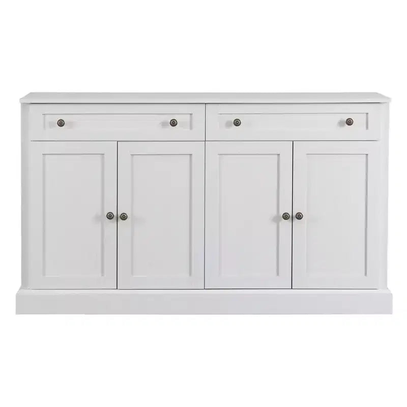 Aparador retro de 4 puertas con 2 cajones y estantes ajustables para comedor y sala de estar