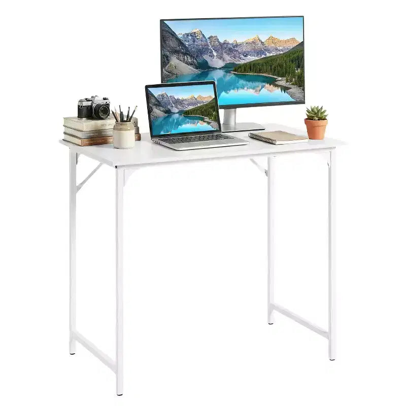 32/39/47 Zoll moderner Computertisch im Industriestil, Büroschreibtisch mit geräumiger Tischplatte und stabilem Stahlgestell