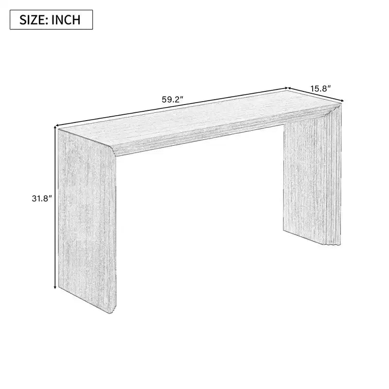 Mesa consola de diseño moderno, de madera maciza de paulownia con chapa, para sala de estar y recibidor