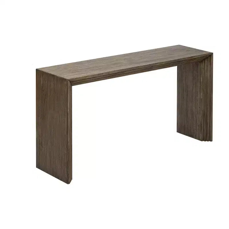 Mesa consola de diseño moderno, de madera maciza de paulownia con chapa, para sala de estar y recibidor