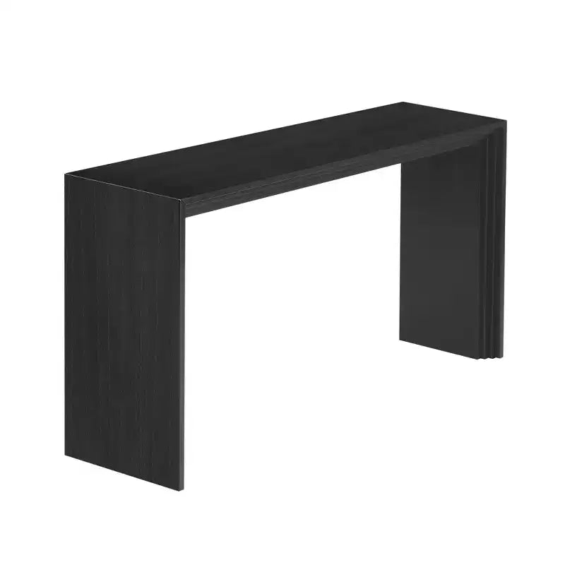 Mesa consola de diseño moderno, de madera maciza de paulownia con chapa, para sala de estar y recibidor