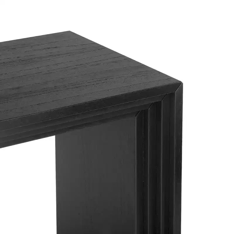 Mesa consola de diseño moderno, de madera maciza de paulownia con chapa, para sala de estar y recibidor
