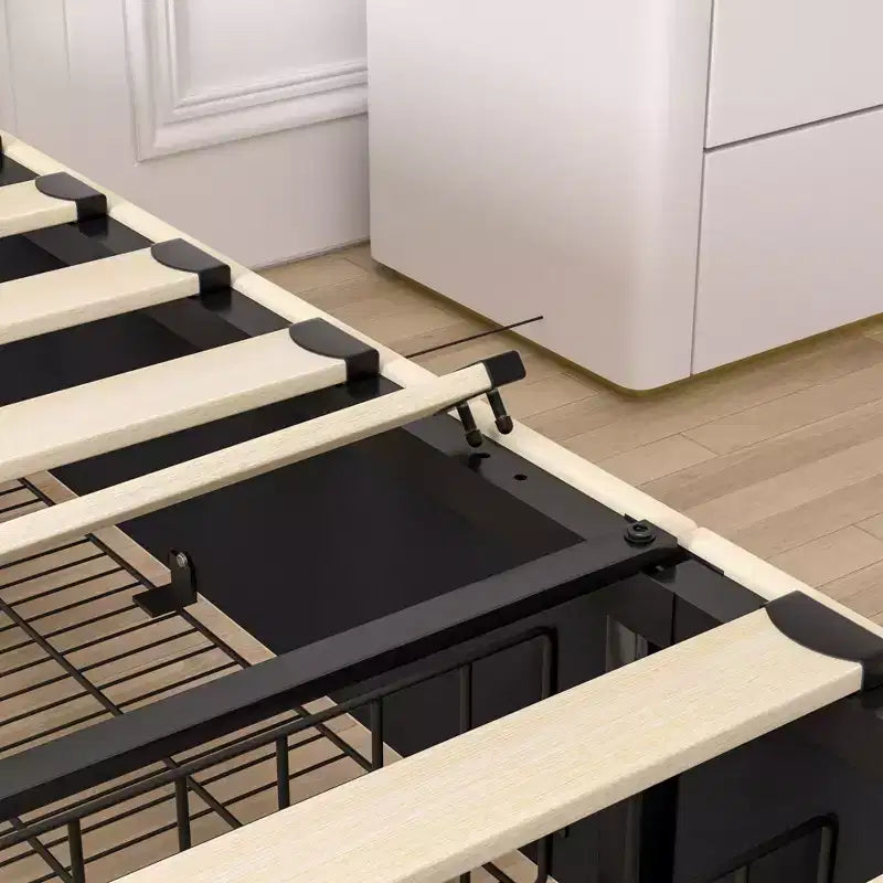 Estructura de cama tapizada tamaño Full/Queen, cama de plataforma con cabecero ajustable y cajones de almacenamiento