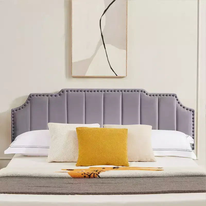 Estructura de cama tapizada tamaño Full/Queen, cama de plataforma con cabecero ajustable y cajones de almacenamiento