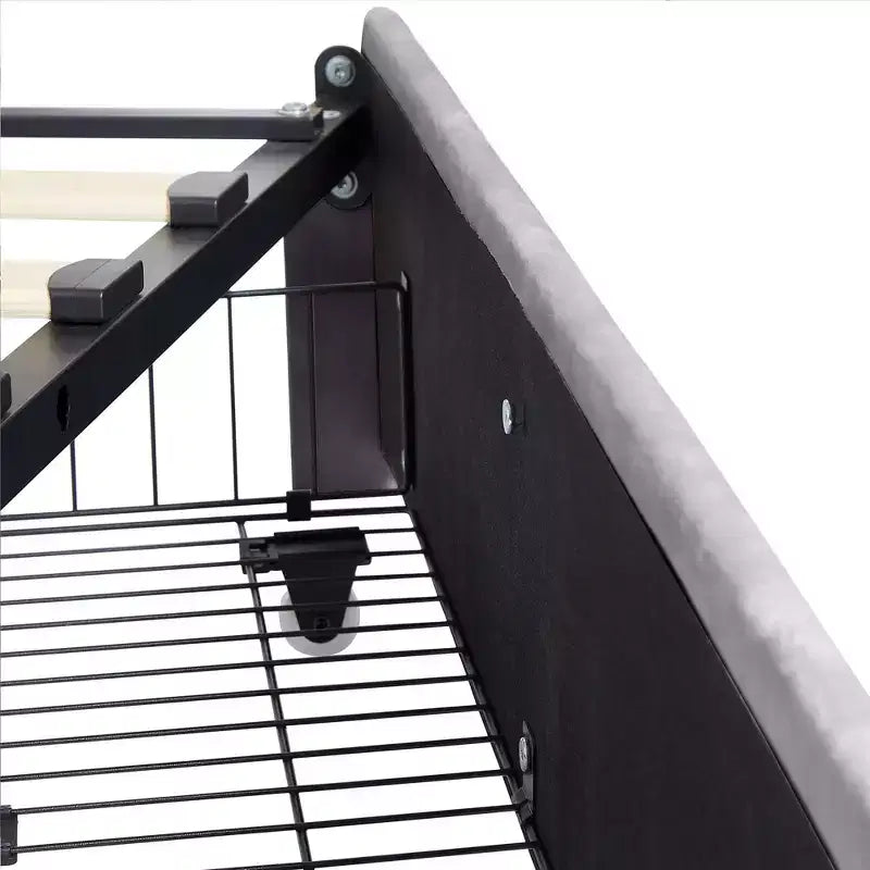 Estructura de cama tapizada tamaño Full/Queen, cama de plataforma con cabecero ajustable y cajones de almacenamiento