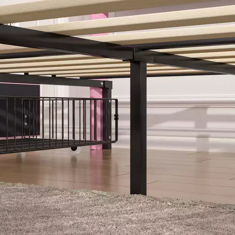 Estructura de cama tapizada tamaño Full/Queen, cama de plataforma con cabecero ajustable y cajones de almacenamiento