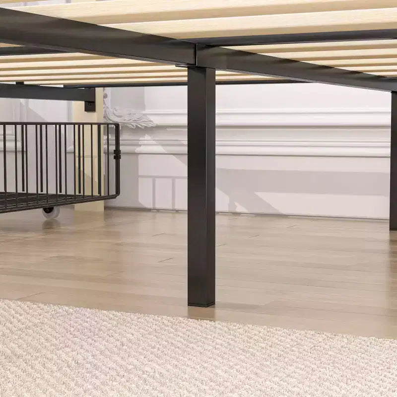 Estructura de cama tapizada tamaño Full/Queen, cama de plataforma con cabecero ajustable y cajones de almacenamiento