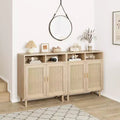 Paar Rattan-Sideboards - Stauraum mit 2 Türen und Regalboden, moderne Möbel für verschiedene Räume, 36'H