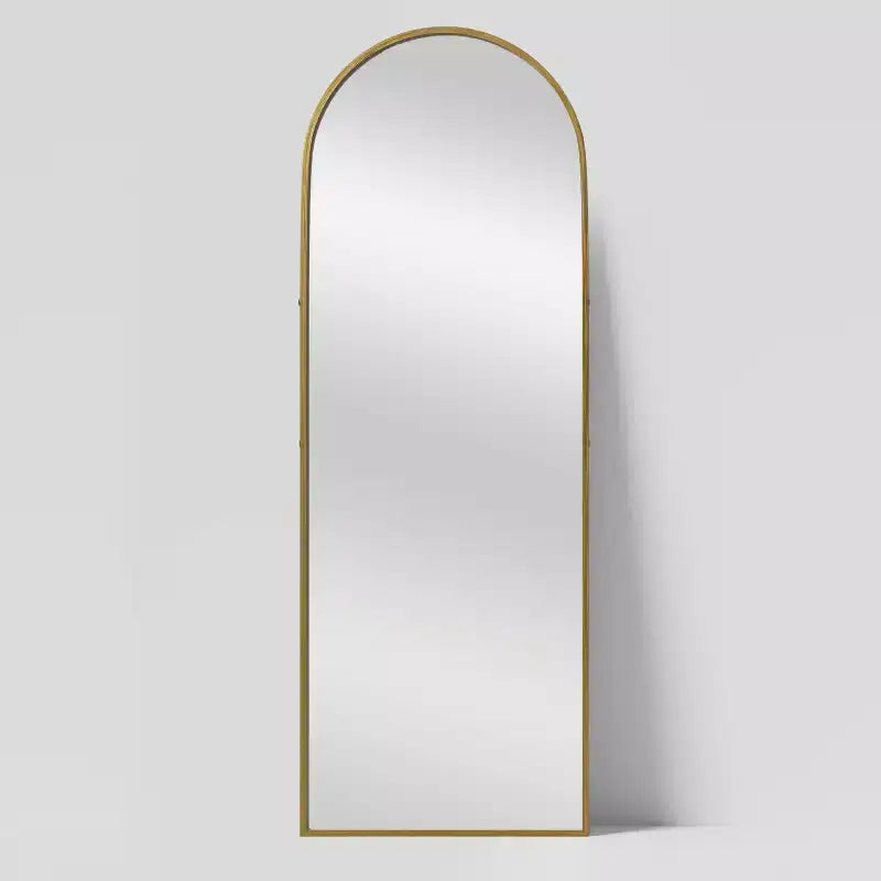 Miroir intégral arqué sur les côtés en alliage d’aluminium, 69x24, avec support