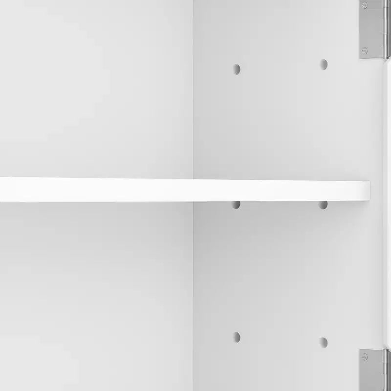 Armoire de rangement pour salle de bains, à poser au sol ou à fixer au mur, avec 2 portes et 1 étagère ouverte, blanc