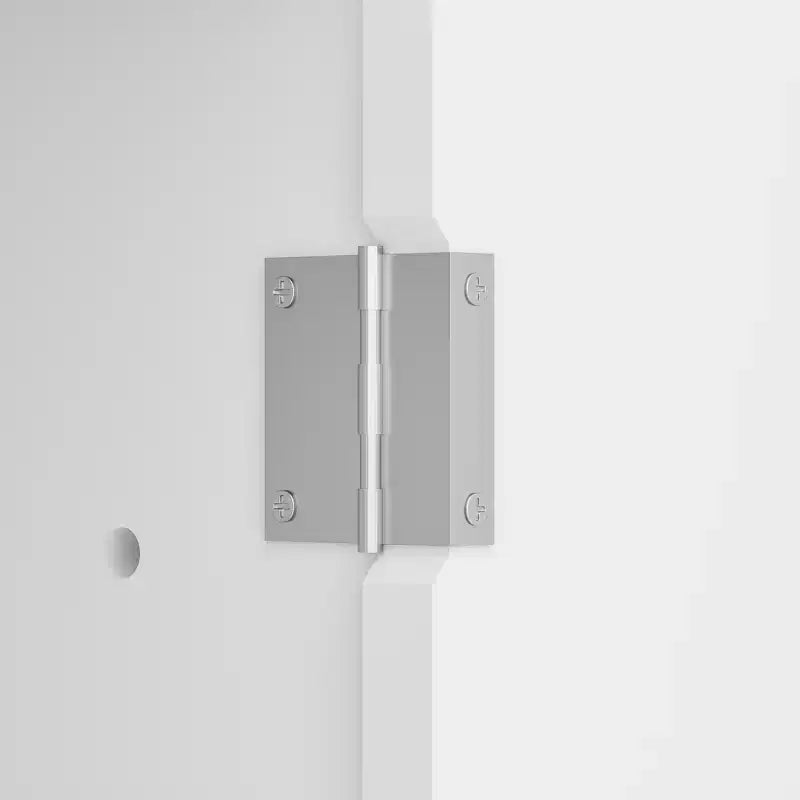 Armoire de rangement pour salle de bains, à poser au sol ou à fixer au mur, avec 2 portes et 1 étagère ouverte, blanc
