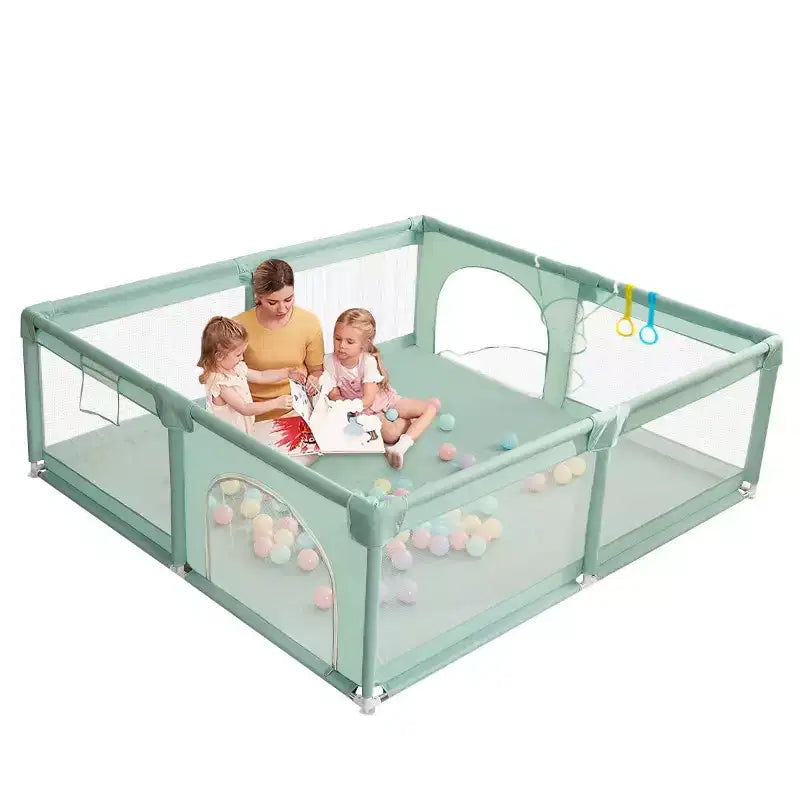 79x71 4-teiliges Laufgitter für Babys, geräumig und sicher, tragbares Kinderlaufgitter