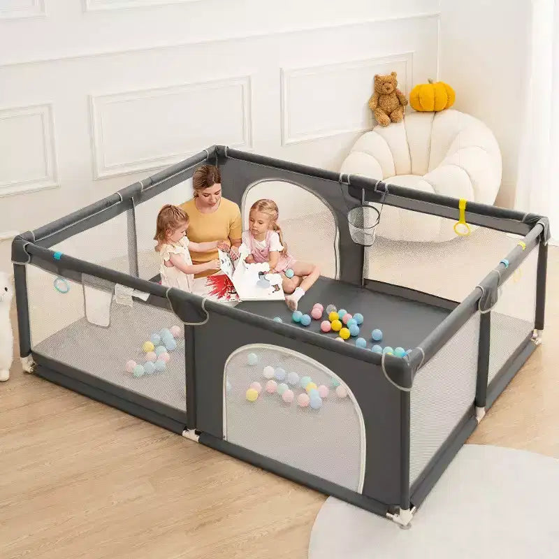 79x71 4-teiliges Laufgitter für Babys, geräumig und sicher, tragbares Kinderlaufgitter