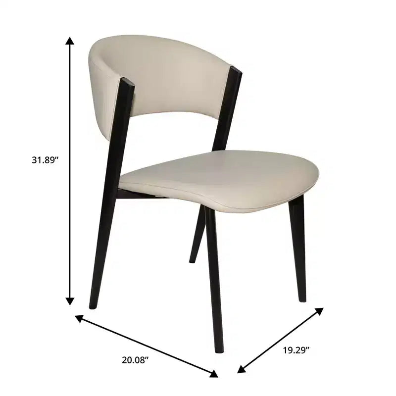 Gepolstertes Esszimmerstuhl-Set, 2 Stück, mit Ledersitzen und schwarzem Eisengestell samt Beinen, moderne Sitzgelegenheiten für Küche, Esszimmer und Café