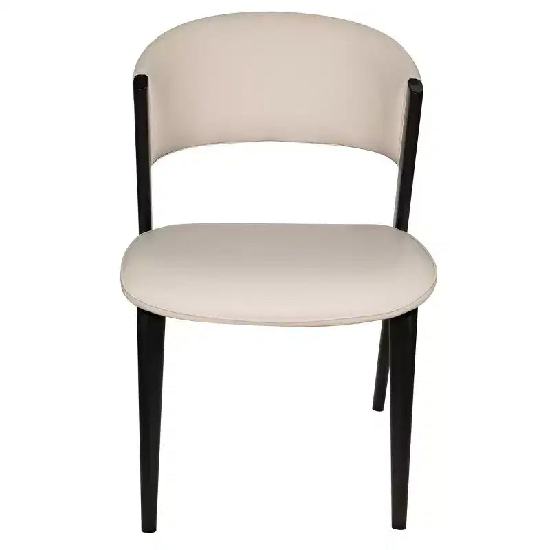 Gepolstertes Esszimmerstuhl-Set, 2 Stück, mit Ledersitzen und schwarzem Eisengestell samt Beinen, moderne Sitzgelegenheiten für Küche, Esszimmer und Café