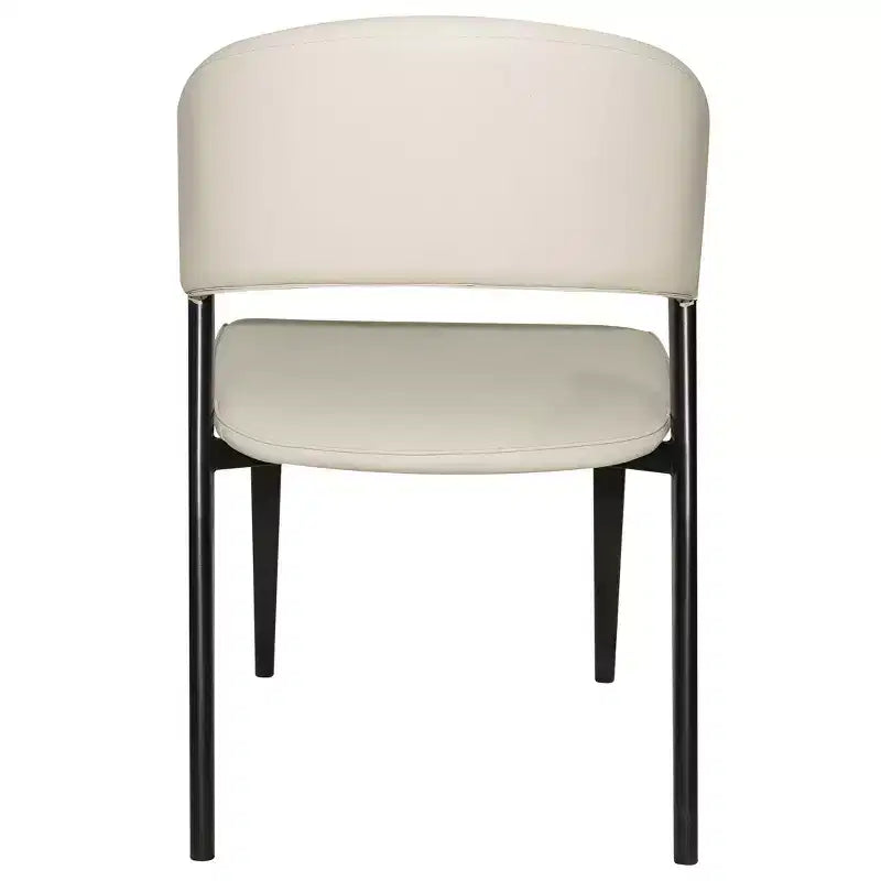 Gepolstertes Esszimmerstuhl-Set, 2 Stück, mit Ledersitzen und schwarzem Eisengestell samt Beinen, moderne Sitzgelegenheiten für Küche, Esszimmer und Café