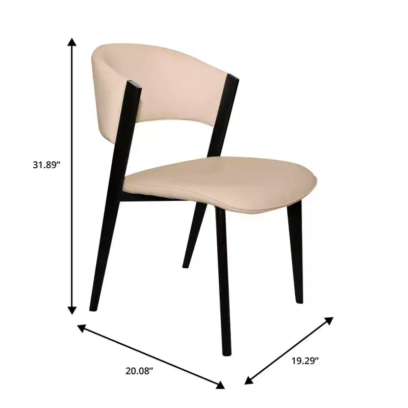 Gepolstertes Esszimmerstuhl-Set, 2 Stück, mit Ledersitzen und schwarzem Eisengestell samt Beinen, moderne Sitzgelegenheiten für Küche, Esszimmer und Café