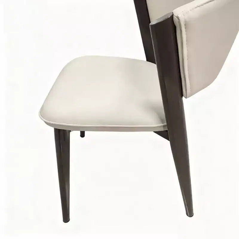 Gepolstertes Esszimmerstuhl-Set, 2 Stück, mit Ledersitzen und schwarzem Eisengestell samt Beinen, moderne Sitzgelegenheiten für Küche, Esszimmer und Café
