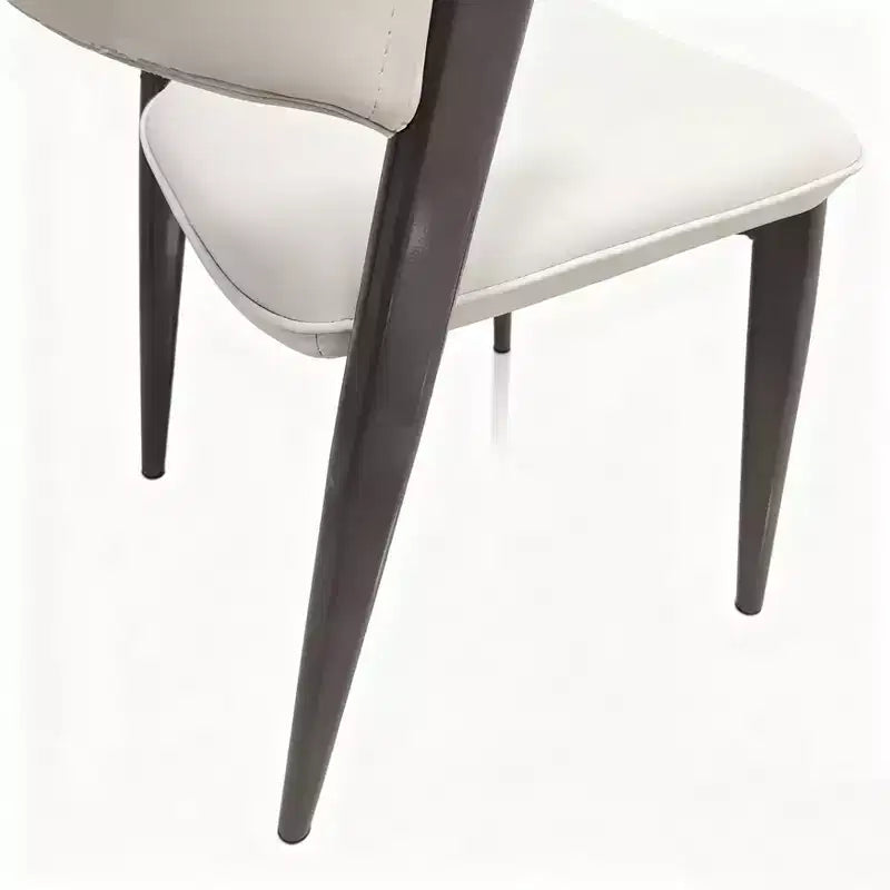 Gepolstertes Esszimmerstuhl-Set, 2 Stück, mit Ledersitzen und schwarzem Eisengestell samt Beinen, moderne Sitzgelegenheiten für Küche, Esszimmer und Café