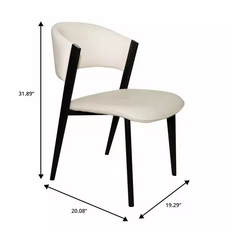 Gepolstertes Esszimmerstuhl-Set, 2 Stück, mit Ledersitzen und schwarzem Eisengestell samt Beinen, moderne Sitzgelegenheiten für Küche, Esszimmer und Café