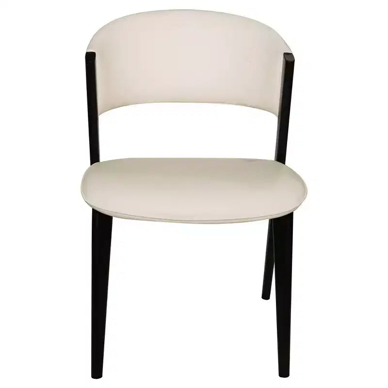 Gepolstertes Esszimmerstuhl-Set, 2 Stück, mit Ledersitzen und schwarzem Eisengestell samt Beinen, moderne Sitzgelegenheiten für Küche, Esszimmer und Café