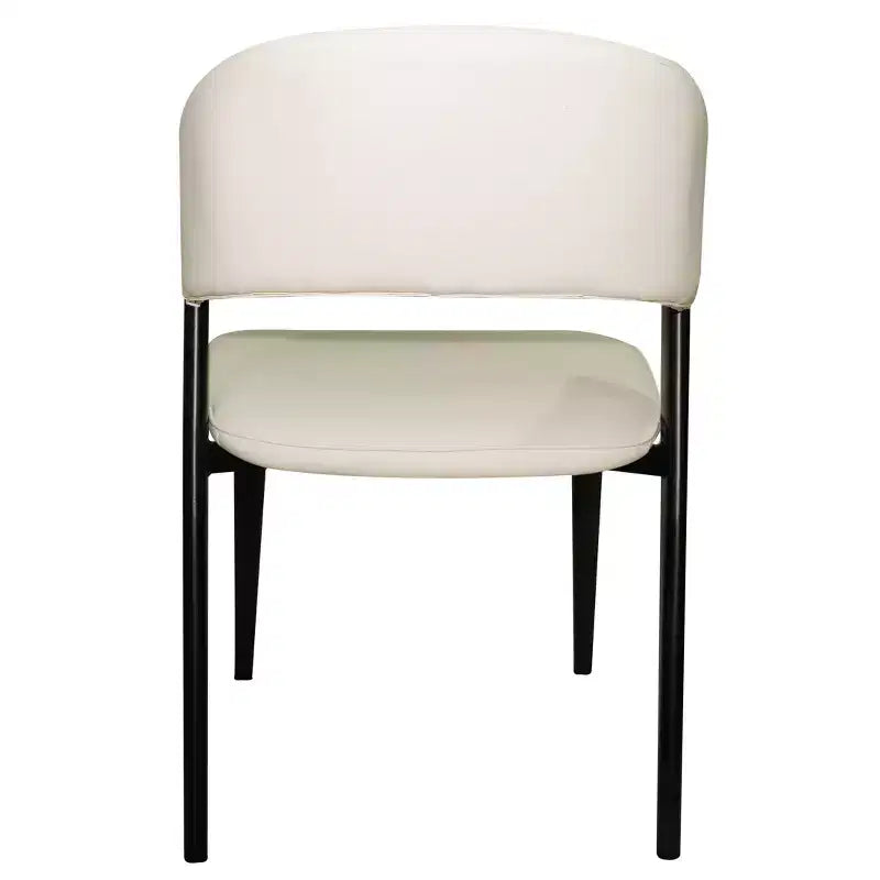 Gepolstertes Esszimmerstuhl-Set, 2 Stück, mit Ledersitzen und schwarzem Eisengestell samt Beinen, moderne Sitzgelegenheiten für Küche, Esszimmer und Café