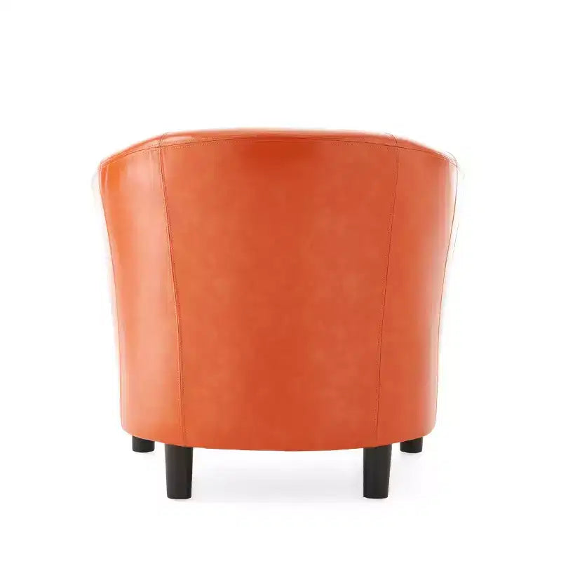Fauteuil club rembourré de style transitionnel, forme tonneau