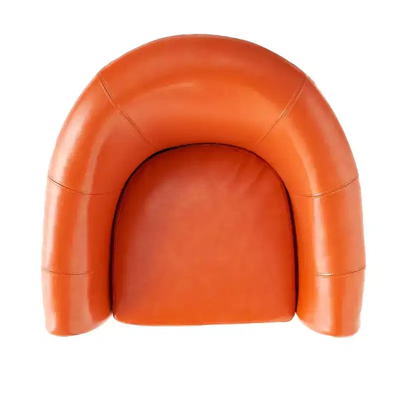 Fauteuil club rembourré de style transitionnel, forme tonneau
