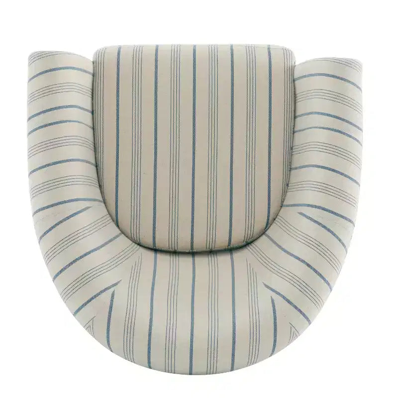 Fauteuil club rembourré de style transitionnel, forme tonneau