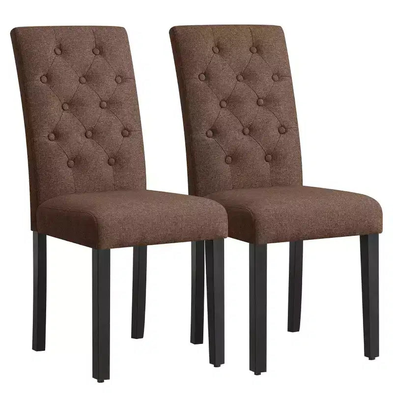 Gepolsterter Parsons-Stuhl aus Leinenstoff, Esszimmerstuhl, 2er-Set