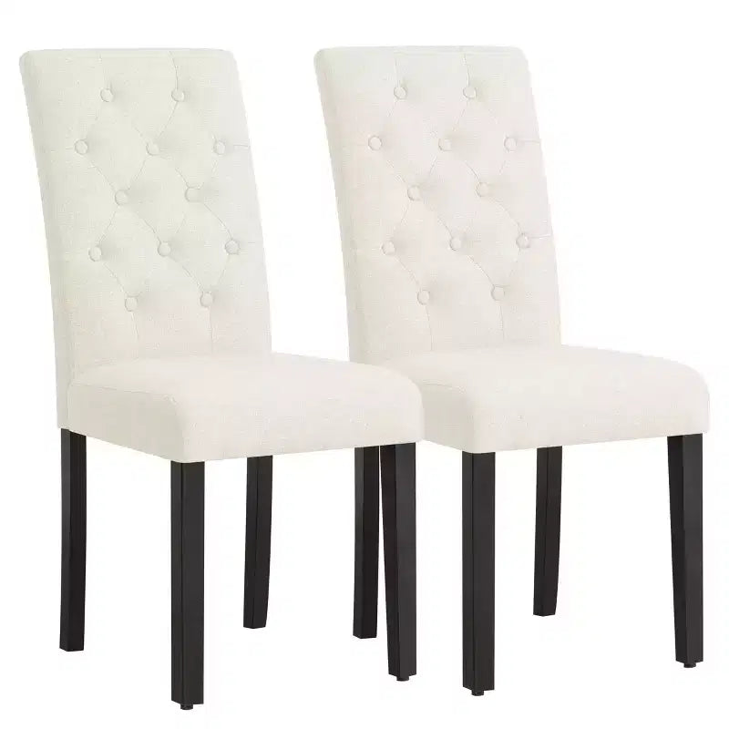 Lot de 2 chaises de salle à manger Parsons rembourrées en lin