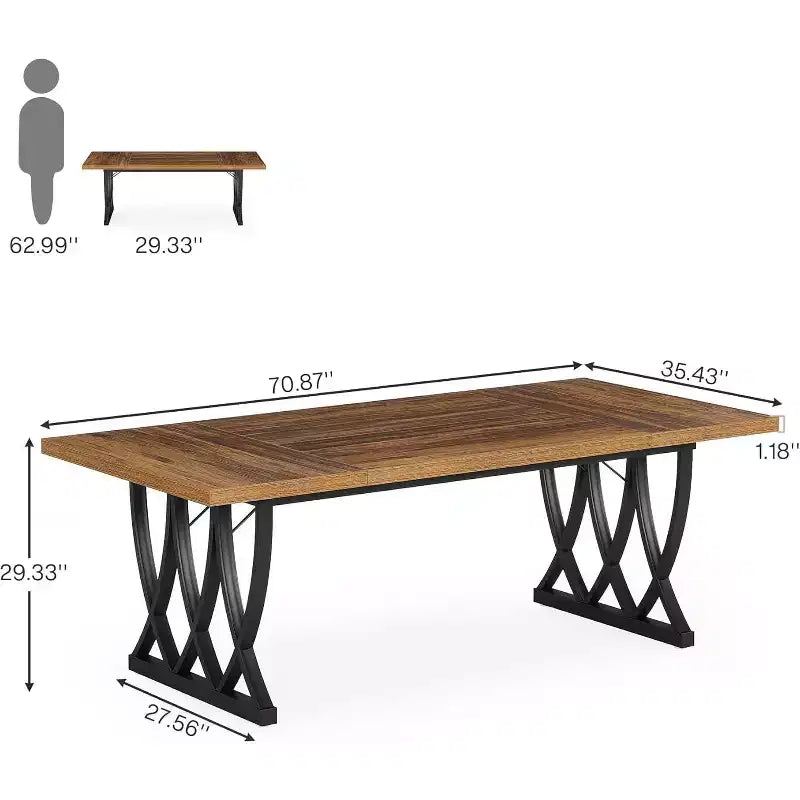 Escritorio ejecutivo de 70.86 pulgadas, escritorio grande para computadora, mesa rectangular de estudio y escritura para oficina en casa