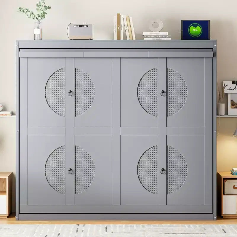 Cama abatible de pared de diseño moderno con estación de carga USB