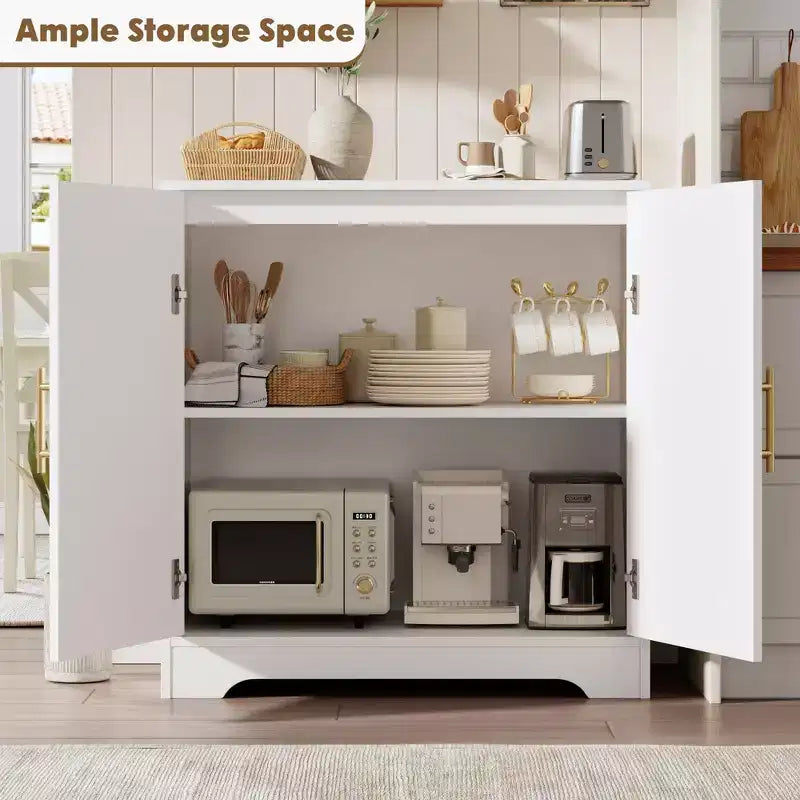 Aparador con puertas de ratán y estantes, moderna mesa consola de almacenamiento tipo buffet para comedor, sala de estar, entrada o cocina
