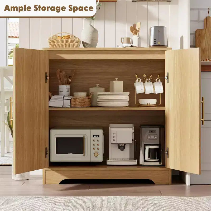 Aparador con puertas de ratán y estantes, moderna mesa consola de almacenamiento tipo buffet para comedor, sala de estar, entrada o cocina