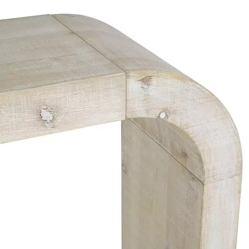 Console moderne de 52 pouces, table d’entrée étroite aux lignes courbes élégantes, table d’appoint étroite et robuste pour couloir, salon ou entrée