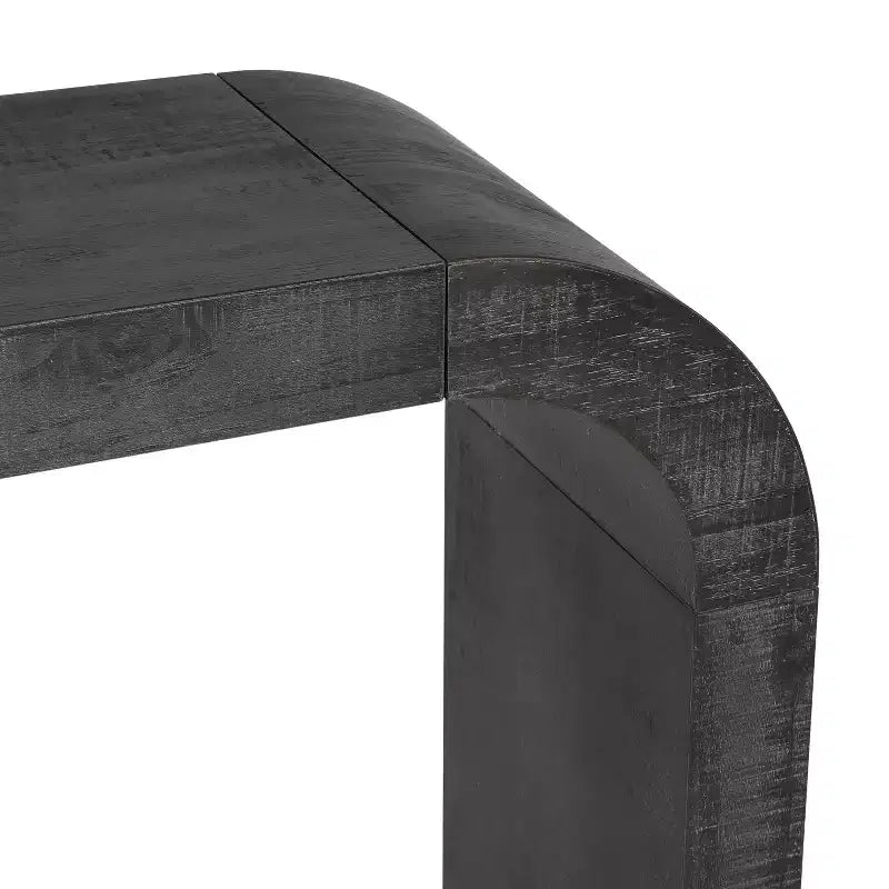 Console moderne de 52 pouces, table d’entrée étroite aux lignes courbes élégantes, table d’appoint étroite et robuste pour couloir, salon ou entrée