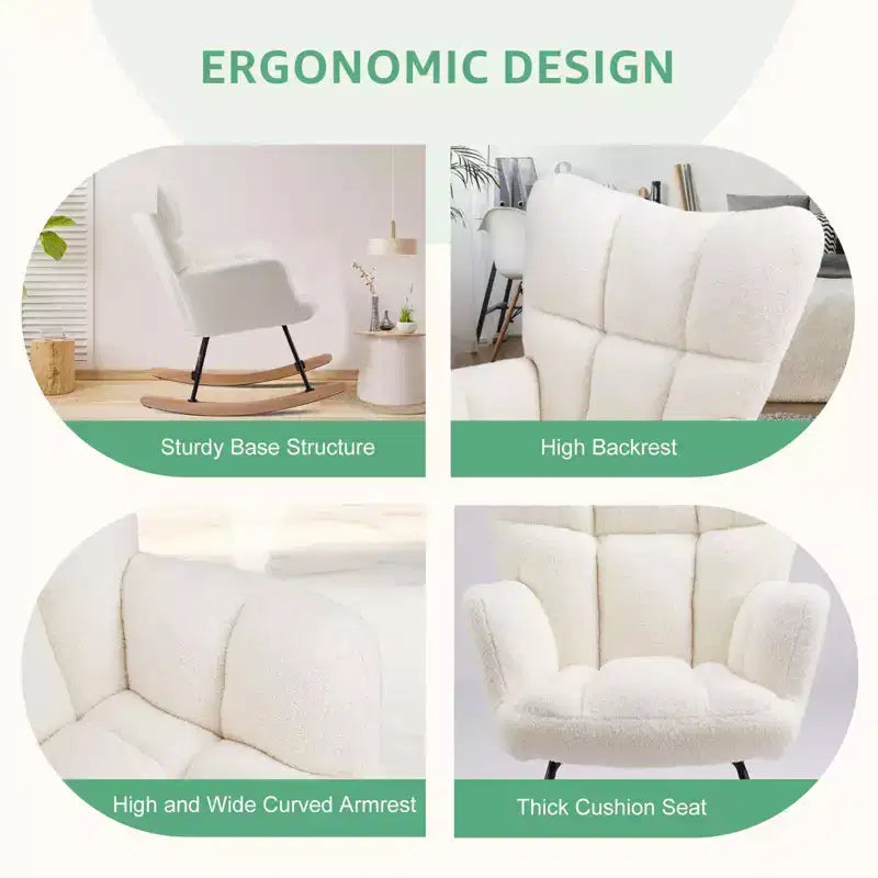 Sillón mecedor deslizante con respaldo alto, sillón tapizado decorativo, silla de lectura moderna para sala de estar y dormitorio