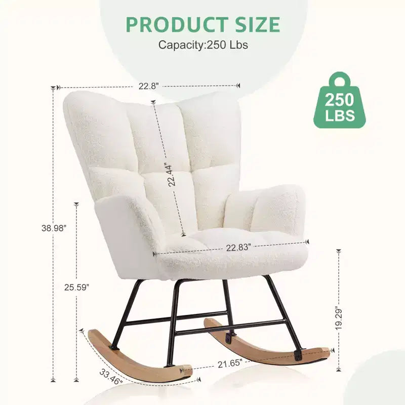 Sillón mecedor deslizante con respaldo alto, sillón tapizado decorativo, silla de lectura moderna para sala de estar y dormitorio